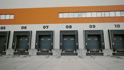 Unoccupied Big Parking Lot near the Logistics Center, Providing an Expansive Stock Footage 259690153