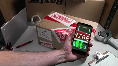 The Unopened Enigma: A Mysterious Subscribe Button Arrives 2/2 Stock Footage 244953680