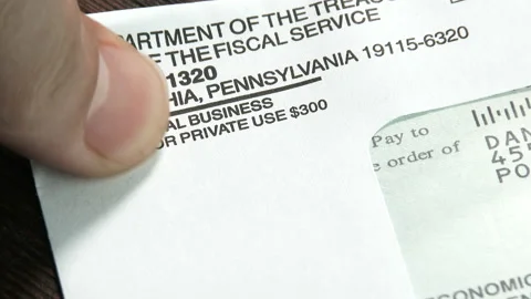 Unopened Mail Containing Stimulus Check 스톡 동영상 130759945