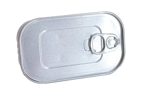 Unopened Rectangular Tin Can Isolated on White Stock Photos