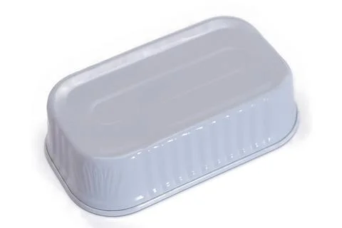 Unopened Rectangular Tin Can Isolated on White Stock Photos