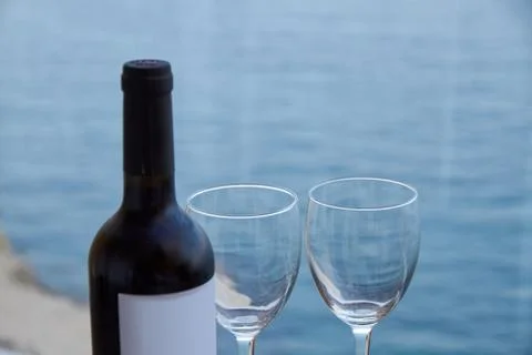 Unopened wine bottle Stock Photos