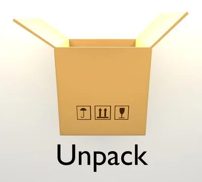 Unpack - delivery concept 스톡 일러스트