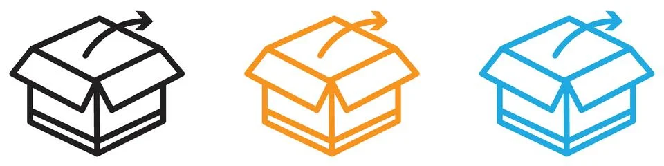 Unpack vector logo set collection for web app ui Illustrazione stock