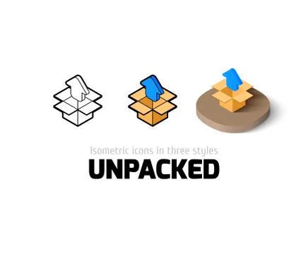Unpacked icon in different style Stock Illustration