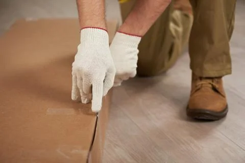 Unpacking box concept Stock Photos