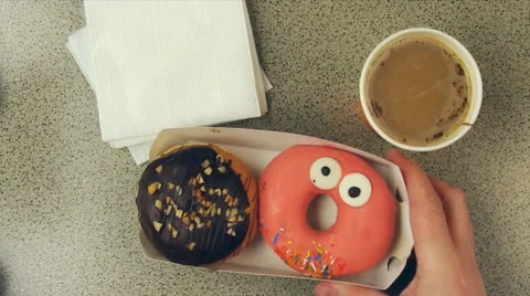 Unpacking donuts Stock Footage 48441355