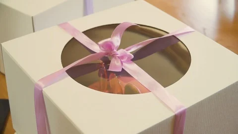Unpacking the festive cake Stock Footage 91197010