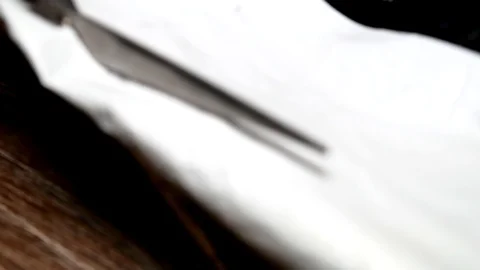 Unpacking parcel with scissors. Stock Footage 109387852