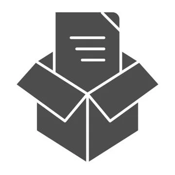 Unpacking solid icon. Box unpack concept vector illustration isolated on white Stock Illustration