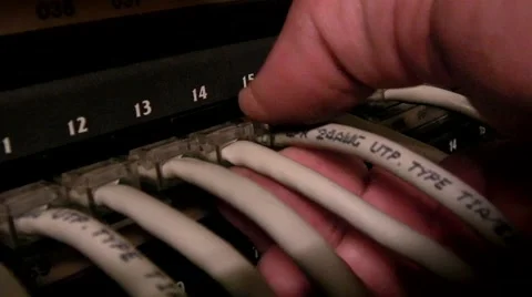 Unpatching or Disconnecting a network cable / connection / server / computer Video stock 41968811