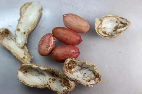 Unpeeled peanut with shells Foto stock
