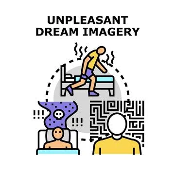 Unpleasant dream imagery causing sleep problems and stress Ilustración de archivo