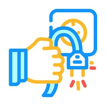 Unplug socket color icon vector illustration Stock Illustration