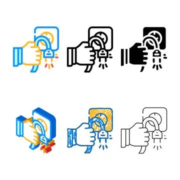 Unplug socket color multipack icon vector Stock Illustration