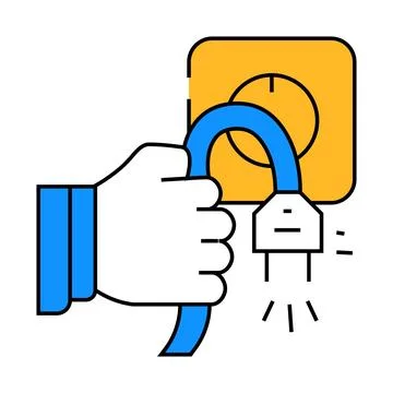 Unplug socket icon color illustration Stock Illustration