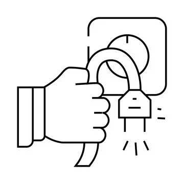 Unplug socket line icon vector illustration Stock Illustration