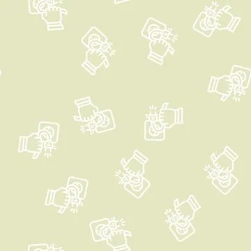 Unplug socket line vector seamless pattern Stock Illustration