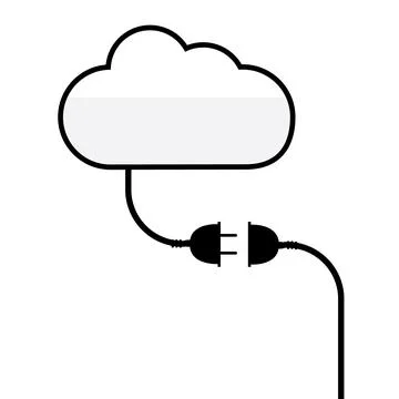Unplugged cloud icon symbolizing offline server and internet failure. Stock Illustration