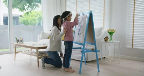 Unplugged coding activity for kindergarten kids at home or homeschool. Stock Footage 164165608