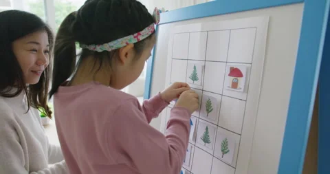 Unplugged coding activity for kindergarten kids at home or homeschool. Stock Footage 164165868