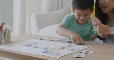 Unplugged coding activity for kindergarten kids at home or homeschool. Stock Footage 166422376