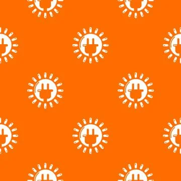 Unplugged electrical plug pattern vector orange Stock Illustration