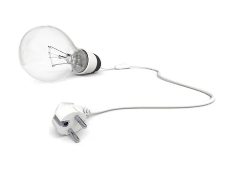 Unplugged lightbulb Stock Illustration