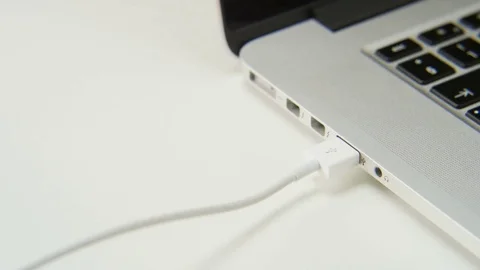 Unplugging and Plugging Cables to a Computer Stock Footage 70988884