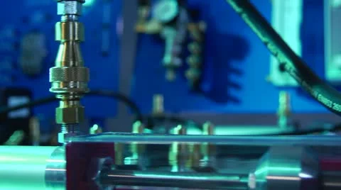 Unplugging Hose from High-Tech Machinery Video stock 21251942