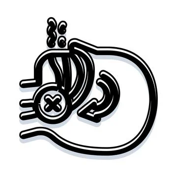 Unplugging a human head with a negative sign Stock Illustration