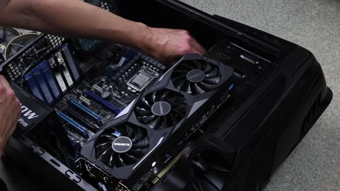 Unplugging old motherboard from the computer case. Stock Footage 320031602