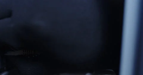 Unplugs an internet cable from a switch node jack Video stock 193995300