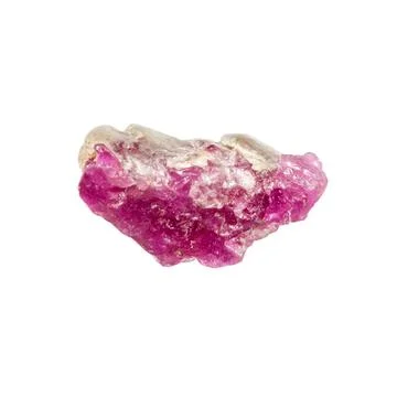Unpolished ruby crystal isolated on white Stock Photos