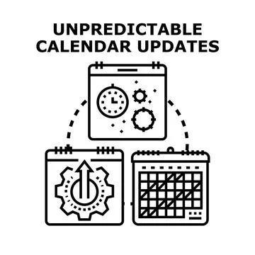 Unpredictable calendar updates managing time and events Stock Illustration