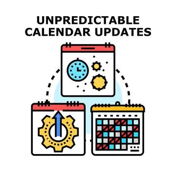 Unpredictable calendar updates managing time and events Stock Illustration