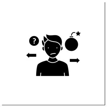 Unpredictable glyph icon Illustrazione stock