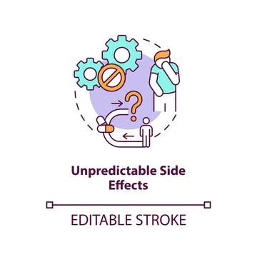 Unpredictable side effects concept icon Illustrazione stock