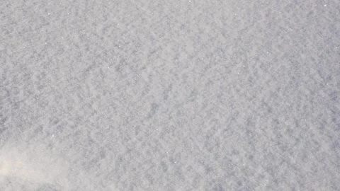 Unprinted and unmarked snow, an area of flat snowfall, close-up snow with til Stock Footage