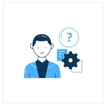 Unprocessing information flat icon Illustrazione stock