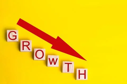 Unprofitable business. decrease in growth, of sales and profit, bankruptcy bu 스톡 사진