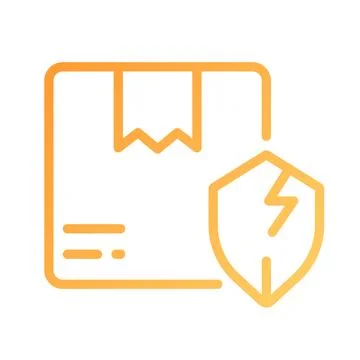 Unprotected parcel pixel perfect gradient linear vector icon Illustrazione stock