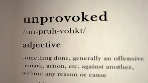 Unprovoked Definition Stock Footage 135762994