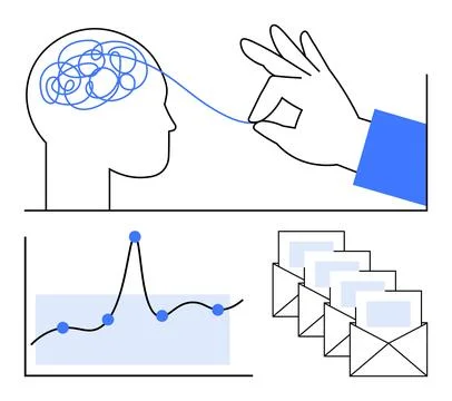 Unraveling Complexity Simplifying Thoughts and Information Management Stock Illustration