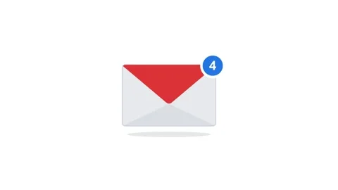 Unread Email Notification Icon with Numerical Badge Stock Footage 347162626