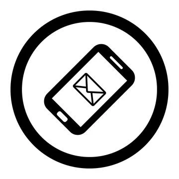 Unread email notification. New message on the smartphone screen. Vector illus Stock Illustration