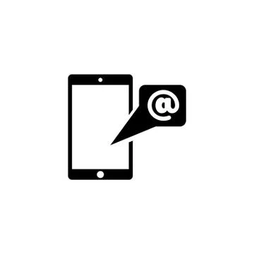 Unread Email Notification. Smartphone Message. Flat Vector Icon illustration. Stock Illustration
