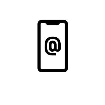 Unread Email Notification. Smartphone Message Solid Flat Vector Icon Isolated Illustrazione stock