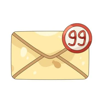 Unread mail notification Ilustração Stock