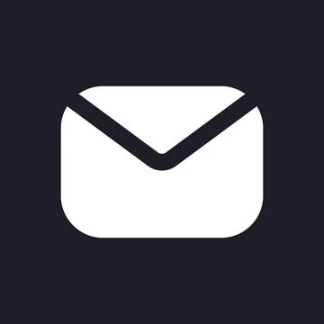 Unread message dark mode glyph ui icon Illustrazione stock
